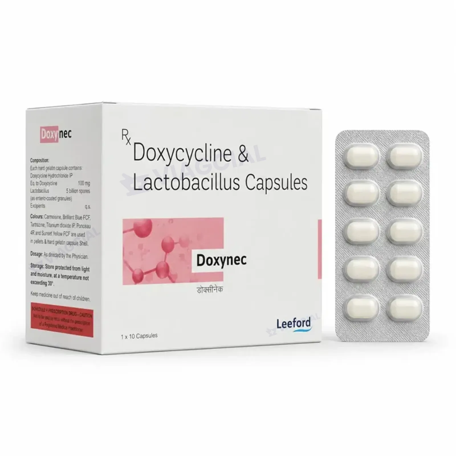 Doxynec (Doxycycline 100mg + Lactobacillus (50Million spores) 1 Doxynec (Doxycycline 100mg + Lactobacillus (50Million spores)