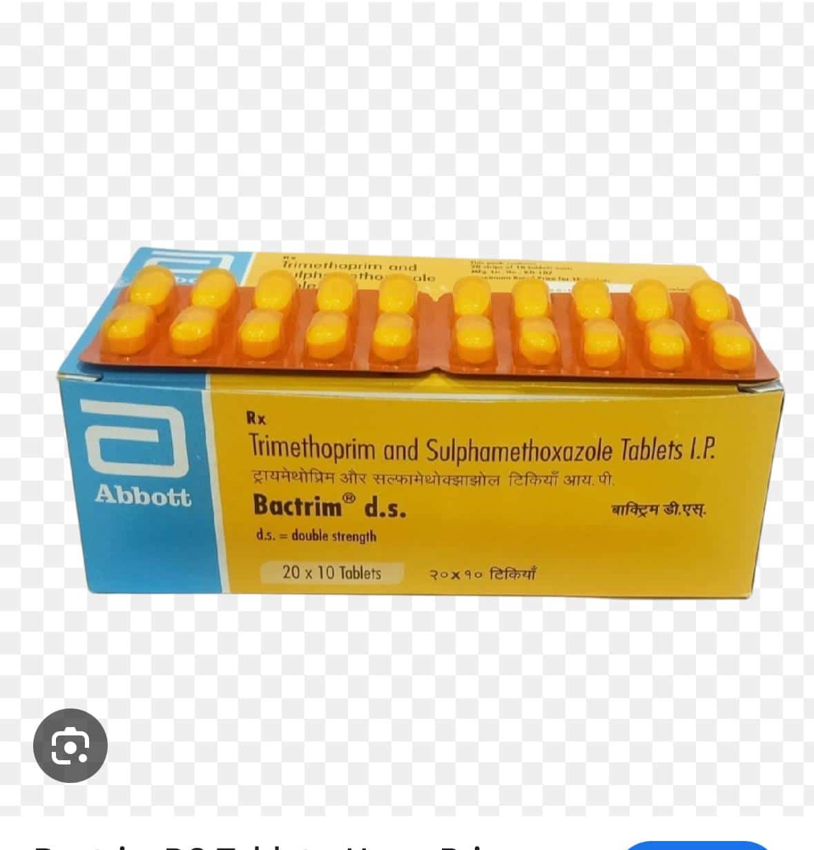 Bactrim DS (Sulfamethoxazole 800 mg + Trimethoprim 160 mg) 1 Bactrim DS (Sulfamethoxazole 800 mg + Trimethoprim 160 mg)